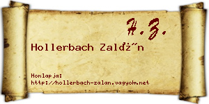 Hollerbach Zalán névjegykártya